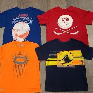 4 Sports Shirts 🏀 ⚾️ 🏒 🏈 Size 5/6